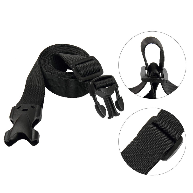 [Australia - AusPower] - Utility Straps with Buckle Quick-Release Adjustable 58" Length Nylon Straps Black, 4 Pack 