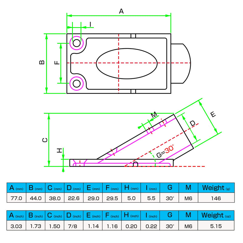 [Australia - AusPower] - AMYSPORTS Heavy Steel Boat Base Rail Stainless Pole Marine Base Tube Rectangular Boat Rail Fittings Handrail Yacht SUS316 30° FOR 22mm PIPE 