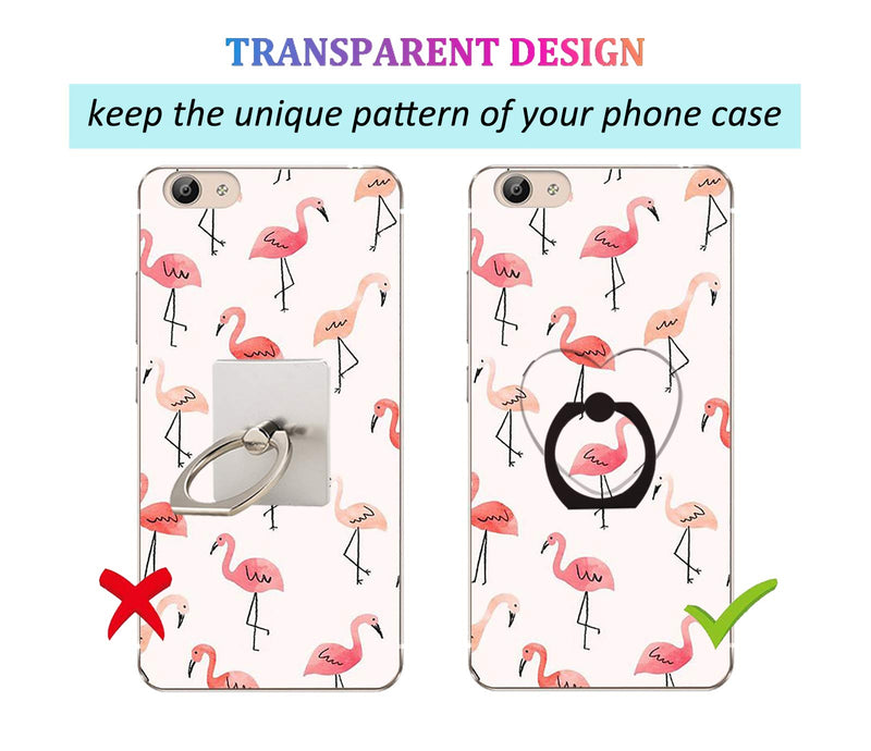 [Australia - AusPower] - lenoup Transparent Heart Cell Phone Ring Holder Kickstand,360 Rotation Clear Heart Cell Phone Finger Ring Grip Stand for Phones,Pad 