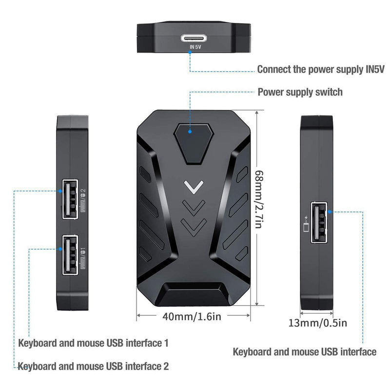 [Australia - AusPower] - CiCiglow Gaming Keyboard and Mouse Converter,Keyboard and Mouse Adapter,Bluetooth Keyboard and Mouse Converter,Mobile Game Converter,Suitable for iOS/Android System (Mix Pro) Mix Pro 