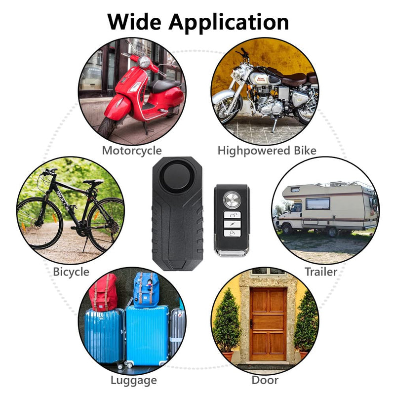 [Australia - AusPower] - Japard Bike Alarm/Motorcycle Alarm - Motion Sensor, Waterproof IP55, Remote Access 65ft, Loudest 113dB with Remote Controller 