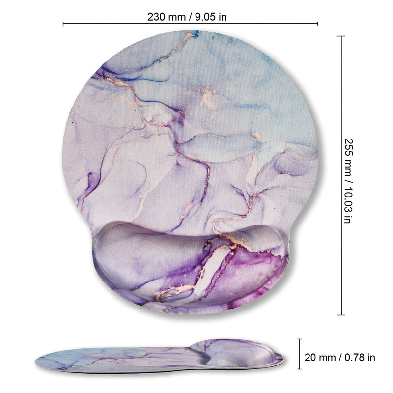 [Australia - AusPower] - Ergonomic Mouse Pad with Wrist Rest Support Gel, ArtSo Non Slip Rubber Base Pad Computer PC Laptop Women Men Mousepad for Home, Office, Gaming, Working Easy Typing, Pain Relief, Purple Blue Marble Pink Blue Marble 