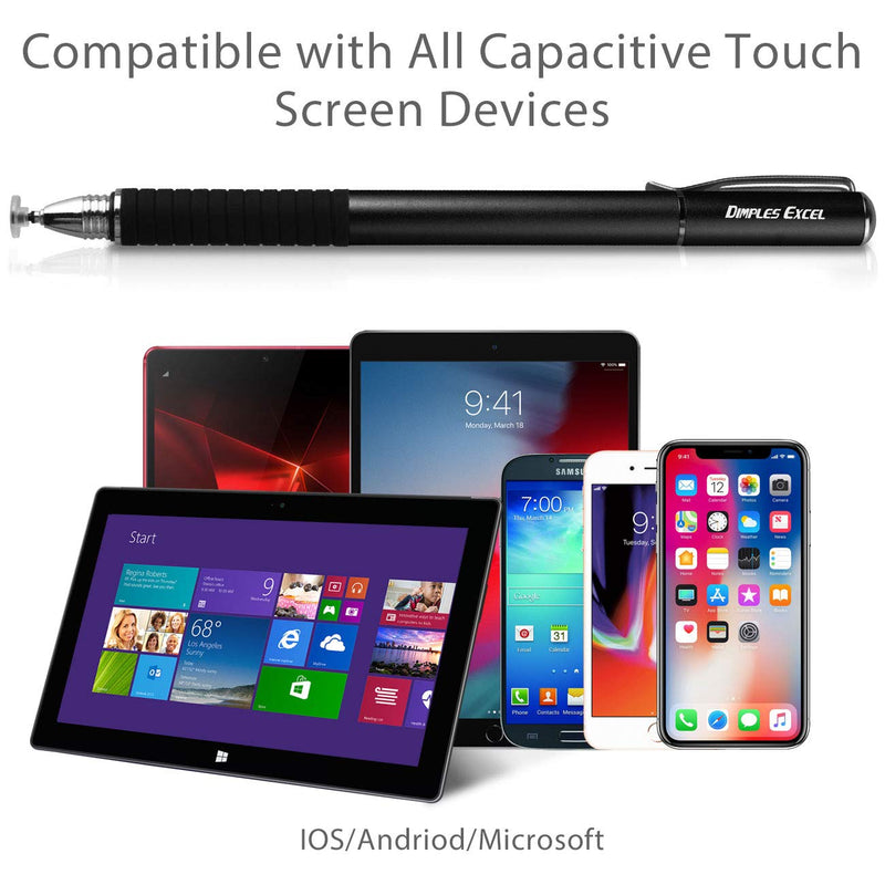 [Australia - AusPower] - Stylus Pens for Touch Screens Stylus for iPad Stylus Pen for Tablet (Jet Black+Jet Black) Jet Black+Jet Black 