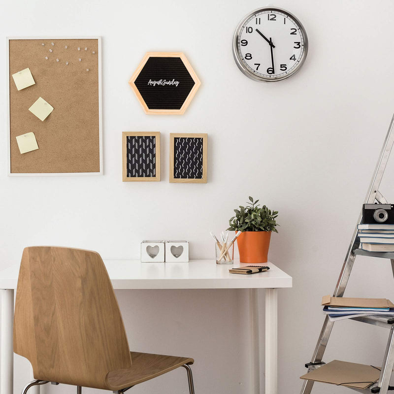 [Australia - AusPower] - Whaline Double Sided Felt Letter Board Kit with 510 Letters Month Wooden Stand Felt Bag Felt Letter Board Hexagon Felt Letter Board for Home Baby Nursery School Classroom Teaching Tool Office 