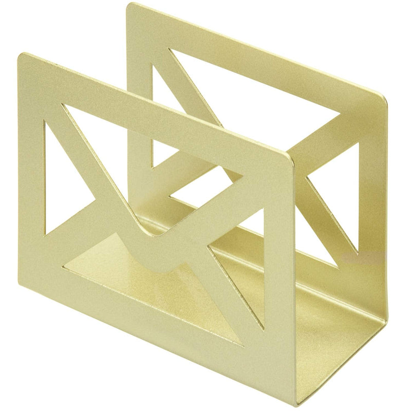 [Australia - AusPower] - MyGift Desk Mail Sorter Holder Modern Cutout Envelope Design Brass Metal Home and Office Desktop Letter Organizer 