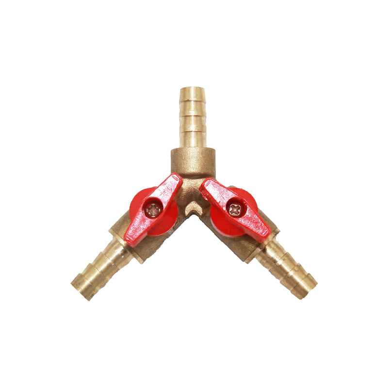 [Australia - AusPower] - Joywayus 5/16" ID Hose Barb, Y shaped Type 3 way Union Intersection/Split Brass Shut off Ball Valve Fitting 5/16"-1pcs 
