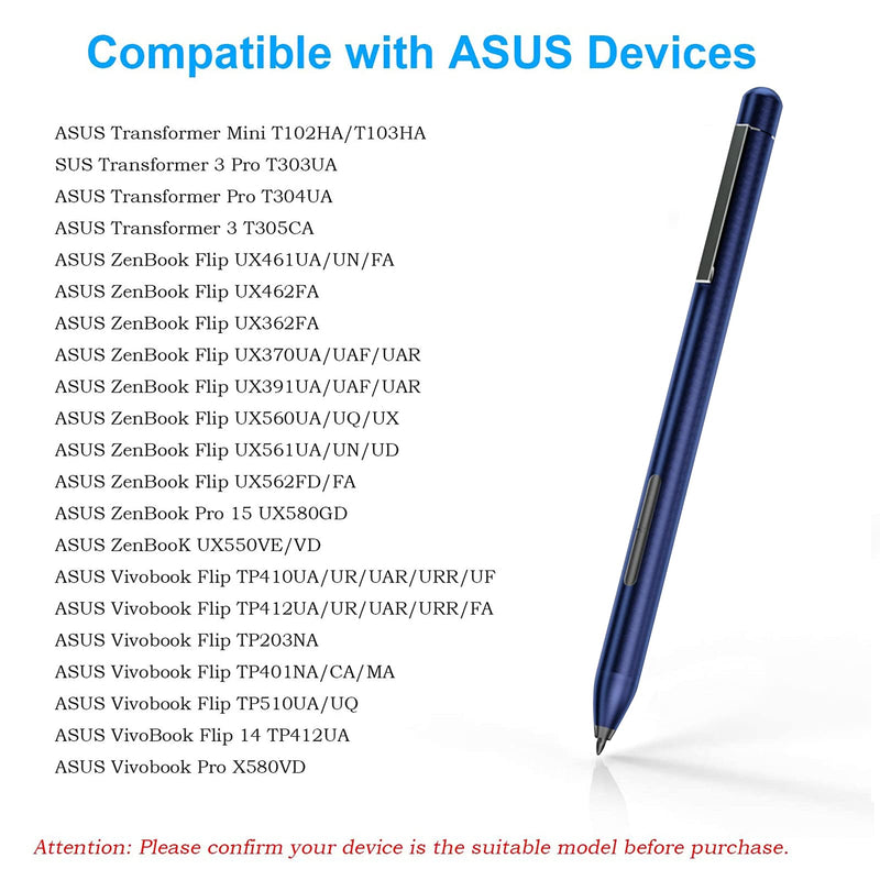 [Australia - AusPower] - FRG ﻿Stylus Pen for ASUS ZenBook UX560UA UX561UA, Vivobook TP510UA TP203NA TP401NA, Transformer T102HA T103HA T303UA T304UA T305CA, Digital Active Pen with 1024 Pressure Sensitivity (Blue) Blue 
