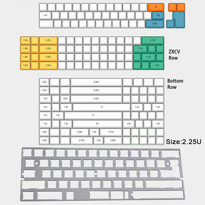 [Australia - AusPower] - EMVANV 2.25U Stabilizers Keyboard Plate Mount Stabilizer, Splited Plate Support Positioning Board Mechanical Keyboard Plate for GH60 60 Percent Keyboard 