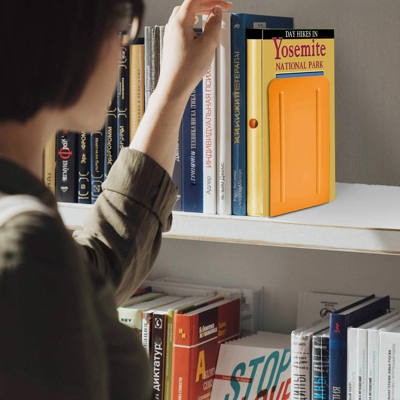 [Australia - AusPower] - Acrimet Premium Metal Bookends (Heavy Duty) (Orange Color) (1 Pair) 4" X 6.87" X 4.62" Orange 