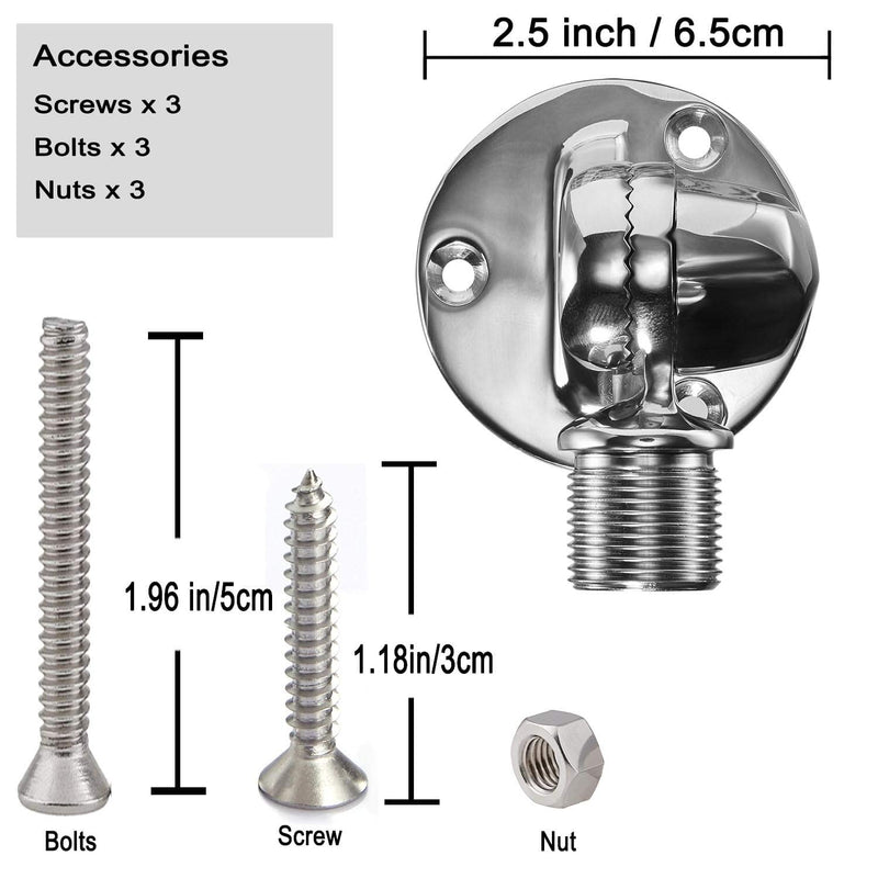 [Australia - AusPower] - ZOMCHAIN Ratchet Rail Mount, Marine VHF Antenna Mounts,316 Stainless Steel Adjustable Base Mount for Boat 