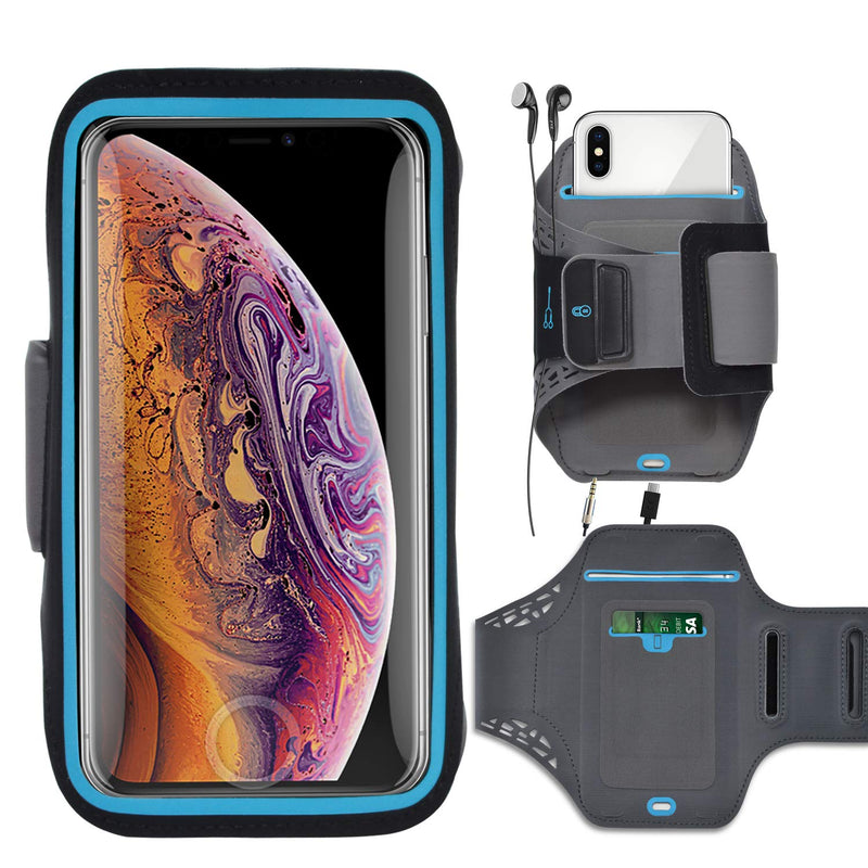 [Australia - AusPower] - Takfox Cell Phone Armband for Samsung Galaxy Note 20 Ultra S21 Plus S10 A12 A01 A11 A21 A51 A71 5G A32 A42 A52 A72 iPhone 13 12 Pro Max Sports Running Workout Phone Holder Pouch Card Slots Case-Black Black 