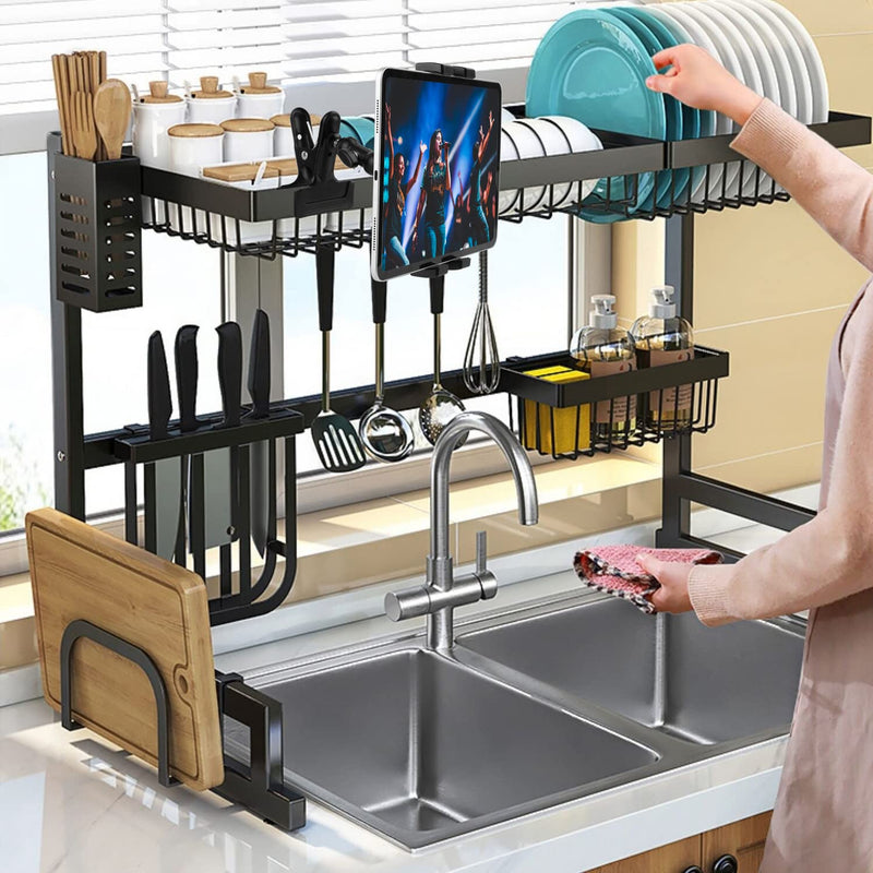 [Australia - AusPower] - Mippko Clip Clamp Tablet Holder for Desk/Table/Glass Door/Desktop Baffle/Easel,Compatible with 7~12.9 inch iPad/Samsung Tab/Nexus/LG G Pads/Fire HD,360°Adjustment Aluminium Alloy Arm Metal Mount 