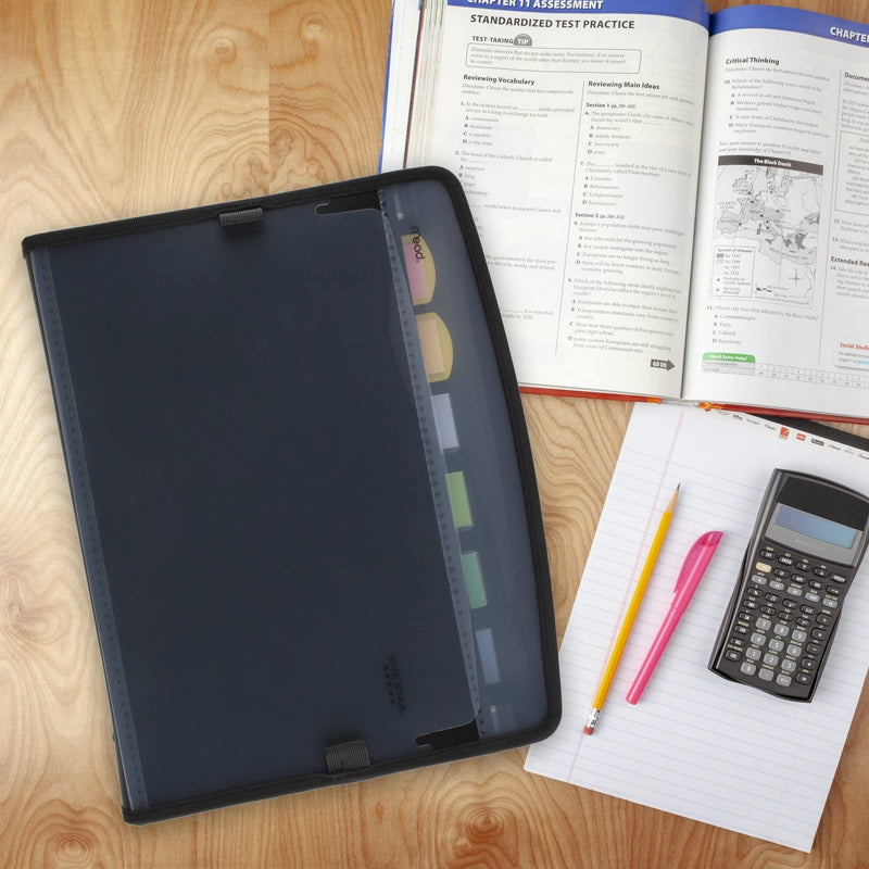 [Australia - AusPower] - Five Star Expanding File, 7-Pocket Expandable Filing Folder,, Zipper Closure, Customizable, Tabbed, Tabs, Black (72709) 