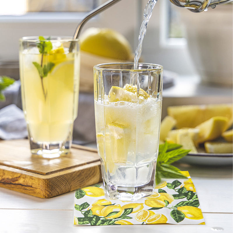 [Australia - AusPower] - 50 Count Lemon Paper Napkin 13 x 13 Inch Disposable Decorative Napkins 3-Ply Luncheon Paper Napkins Lemon Printed Square Beverage Dinner Napkins for Party Supplies Table Decor 50 