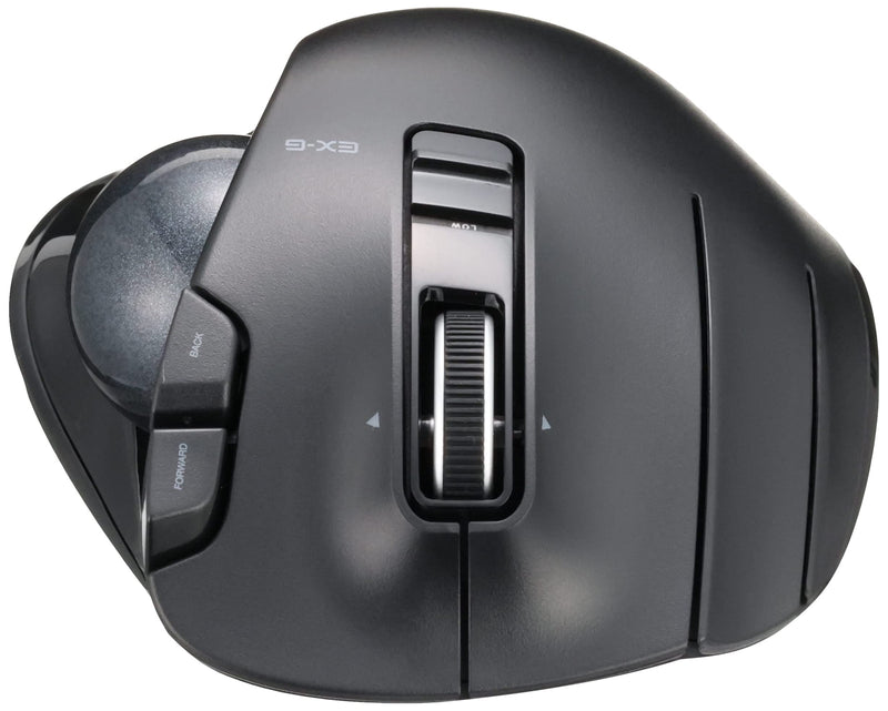 [Australia - AusPower] - ELECOM EX-G Left-Handed Trackball Mouse, 2.4GHz Wireless, Thumb Control, 6-Button Function with Smooth Tracking, Ergonomic Design, Optical Gaming Sensor, Windows11, macOS (M-XT4DRBK) 