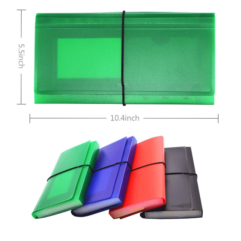 [Australia - AusPower] - 13 Pockets Expanding Check Bill File Folder,XUCHUN 10.4' 5.5' Expanding File Folder 4 Pack  for Receipts, Coupons, Checks, Cards-Waterproof 