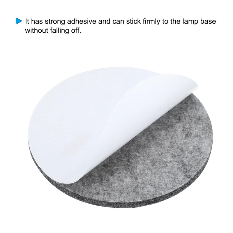 [Australia - AusPower] - PATIKIL 4.7" Diameter Adhesive Non-Slip Backed Felt, 2 Pcs 5mm Thickness Round Lamp Base Anti-Slip Mat Anti-Scratch Pad for Lamp Bases, Gray 4.7" Grey 