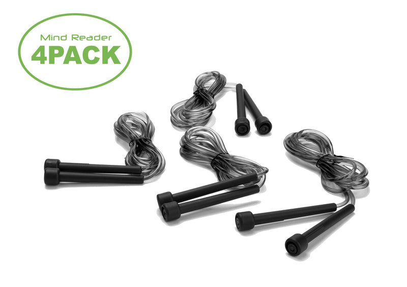 [Australia - AusPower] - Mind Reader Adjustable Jump Rope and 4.75" Handle, (Pack of 4), Black 