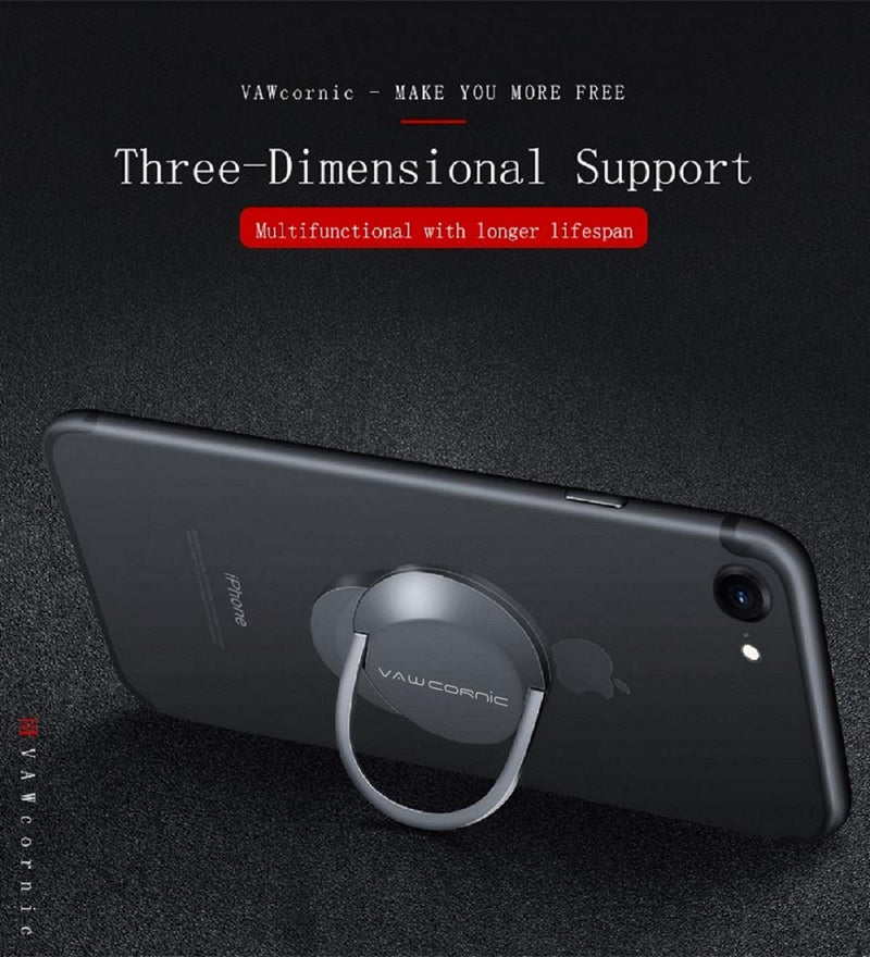 [Australia - AusPower] - VAWcornic Cell Phone Ring Holder Phone Grip, 360 X 120 Degree Rotation Ultra Thin Finger Ring Kickstand for Magnetic Car Mount Compatible with Cellphone, Tablet, Kindle, Switch Lite and More 