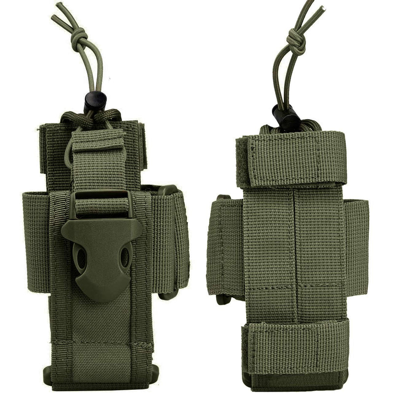 [Australia - AusPower] - abcGoodefg Adjustable Tactical Radio Holder Bag, Molle Two Way Radio Holster Pouch Holder, Nylon Duty Military Storage Case Bag for walkie Talkie (Green, 1 Pack) Green 