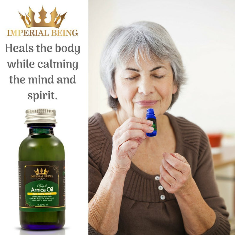 [Australia - AusPower] - Royal Arnica Oil - Rapid Recovery Formula - Organic Super Premium Herbal Blend with Essential Oils for Natural Pain Relief, Sore Muscles, Bruise Care, Massage Therapy, Trauma, Aches (1oz) 1 Fl Oz (Pack of 1) 