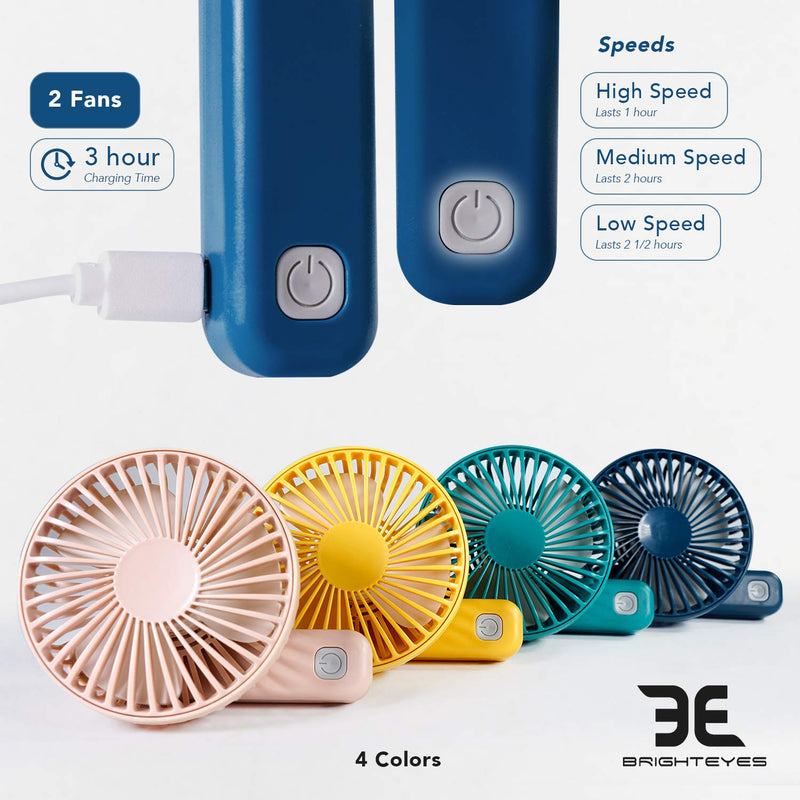 [Australia - AusPower] - Bright Eyes - Micro USB RECHARGEABLE Mini Handheld Fan with Adjustable Handle (Pink) Pink 