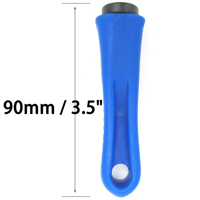 [Australia - AusPower] - XMHF Ergonomic Rubber File Handle 5mm Diameter Round Hole 90mm Length Anti-slip Plastic Handles Blue 5Pcs 