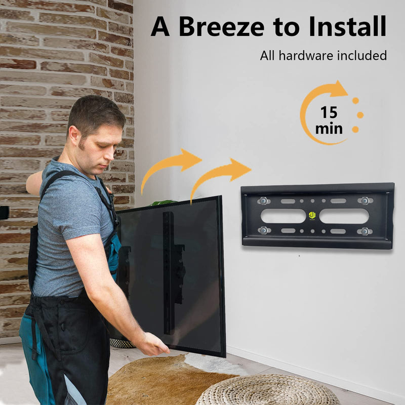 [Australia - AusPower] - Nuyoah TV Wall Mount Bracket Low Profile Fixed for 14-42 Inch Flat Screen TVs & Monitors Up to 55lbs, Universal TV Monitor Mount Fits 8" Wood Studs Max VESA 200x200mm 