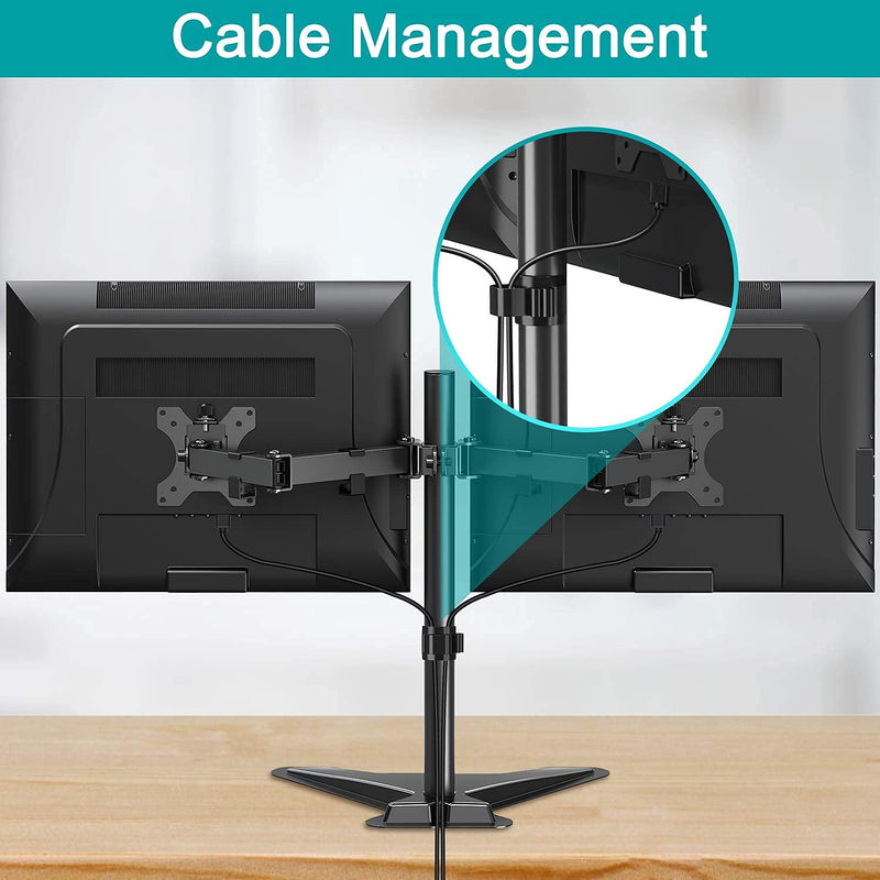 [Australia - AusPower] - MOUNT PRO Dual Monitor Stand - Free Standing Full Motion Monitor Desk Mount and Zimilar Monitor Stand Riser, Height Adjustable Monitor Stand 