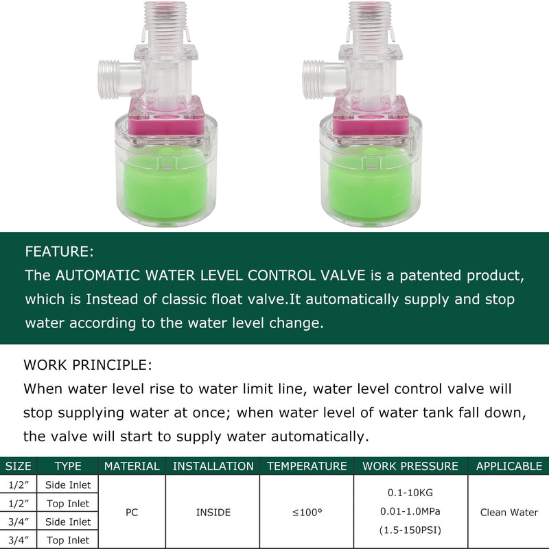 [Australia - AusPower] - Transparency Water Float Valve, Water Level Control Water Tank Traditional Float Valve Upgrade (3/4“ UP) 3/4“ UP 