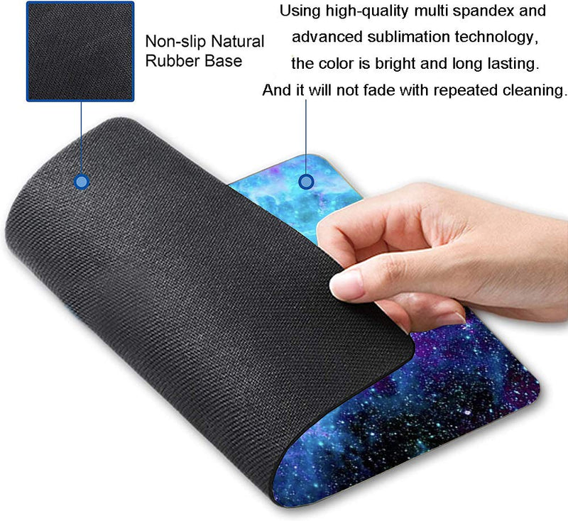[Australia - AusPower] - Gaming Mouse Pad,Blue Purple Galaxy Nebula Universe Space Mouse Pad Non-Slip Rubber Base Mouse Pads for Computers Laptop Office, 9.5"x7.9"x0.12" Inch(240mm x 200mm x 3mm) 