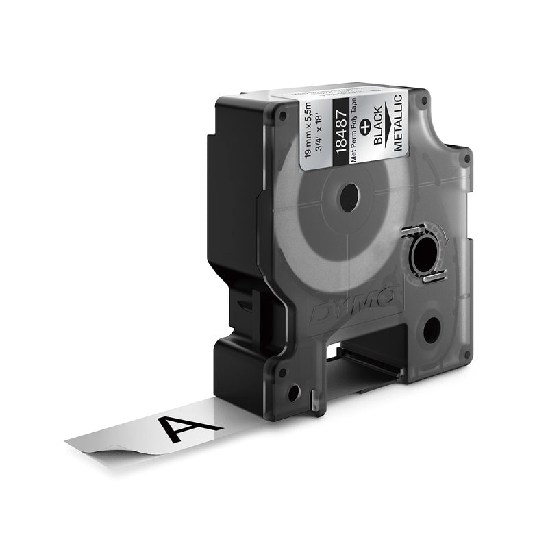 [Australia - AusPower] - DYMO Industrial Permanent Labels for DYMO LabelWriter and Industrial RhinoPro Label Makers, Black on Metallic, 3/4", 1 Roll (18487), DYMO Authentic 3/4" 