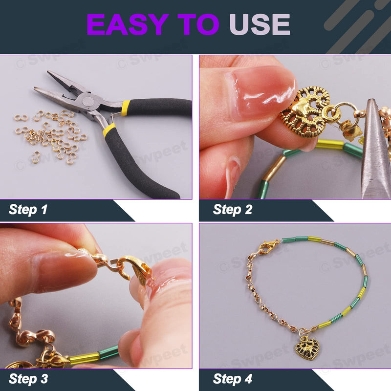 [Australia - AusPower] - Swpeet 751Pcs 0.15" x 0.32" 5 Colors 3 Shaped Quick Links Connectors and Jewelry Needle Nose Pliers Kit, Metal Pinch Clip Jewelry Clasp Bail Charm Knot Chain Clasp Jump Ring Open 751Pcs Quick Links Connectors 
