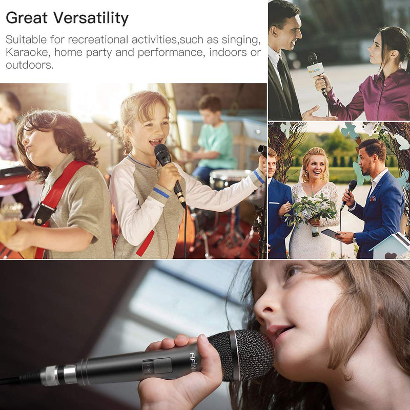 [Australia - AusPower] - Karaoke Microphone,Fifine Dynamic Vocal Microphone for Speaker,Wired Handheld Mic with On and Off Switch and14.8ft Detachable Cable-K6 