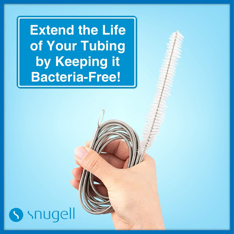 [Australia - AusPower] - CPAP Tube Cleaning Brush by Snugell™ | Tube and CPAP Mask Cleaning Brush | Standard 22mm Tubing Diameter | Clean Exterior and Interior of Tubing and Mask | Flexible Brush (84 in) | Handy Brush (7 in) 