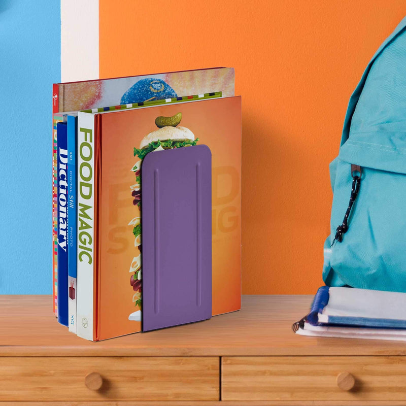 [Australia - AusPower] - Acrimet Jumbo Premium Metal Bookends 9" (Heavy Duty) (Purple Color) (1 Pair) 