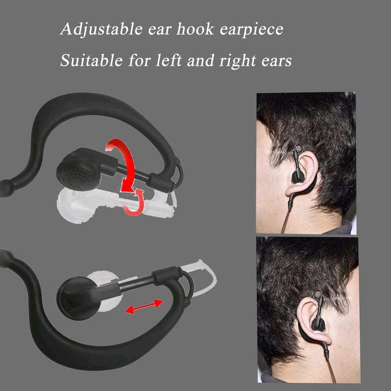 [Australia - AusPower] - Retevis RB19 RB19P Walkie Talkie Earpiece with Mic 1 Pin 3.5mm, Compatible with Retevis RB19 RB19P Walkie Talkies, C Shape Two Way Radio Headset with PTT, for use in Police, Security, Hotels(3 Pack) 