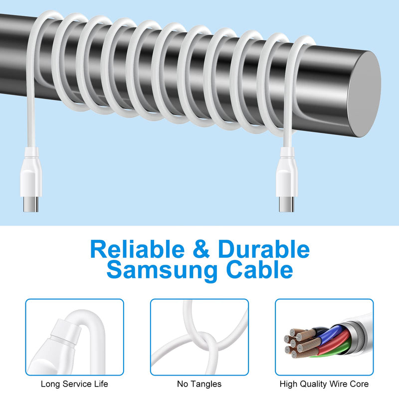 [Australia - AusPower] - Samsung Charger Fast Charging Cable for Galaxy A54 S23 S22 Ultra A14 A23 A34 A24 5G A13 A12 A53 A51 A03S S21 S20 FE 5G S10 S9,60W USB C to USB C Cable Fast Charger Cord for Pixel 7 6 Pro 6A 5A 4XL white 