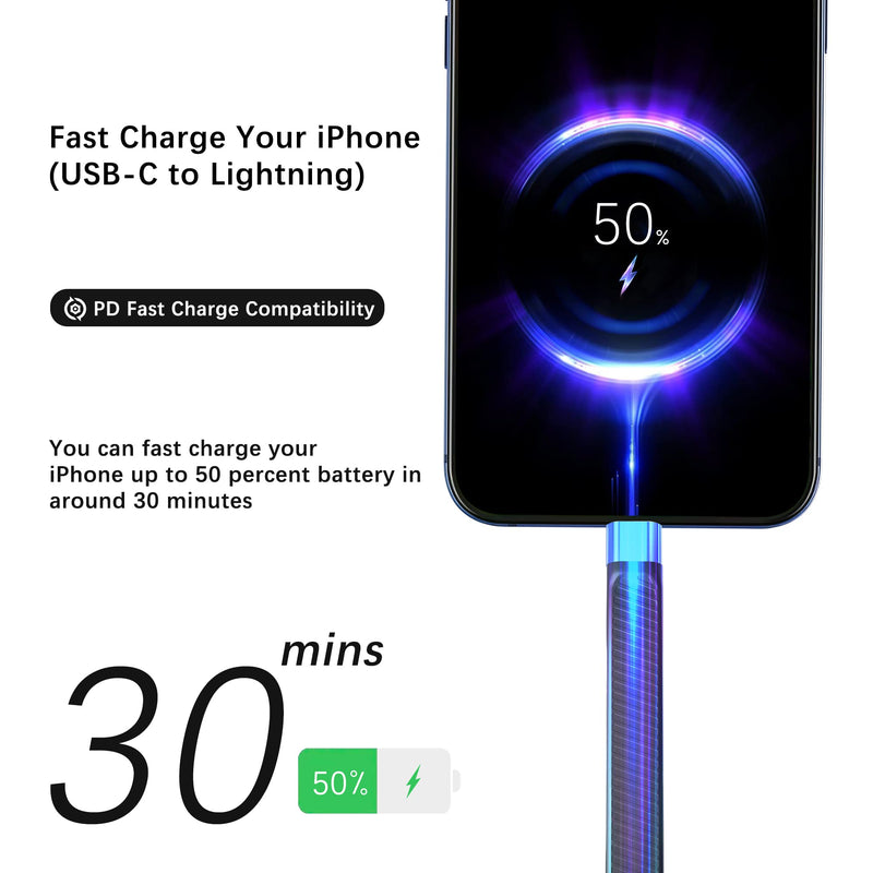 [Australia - AusPower] - Aprilery Short USB C to Lightning Cable (0.46ft, MFi Certified), Fast Charging and Data Sync Type C to Lightning Cable for iPhone 13/13 pro/13 pro Max/12/12 mini/11/XS/XR/X/8/SE/AirPods/iPad 