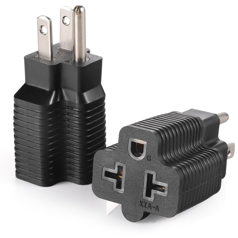 [Australia - AusPower] - TENINYU [4-in-1] NEMA 5-15R to 5-15P 5-20P 6-15P 6-20P Adapter,15 Amp Household Plug to 20 Amp T-Blade Female Adapter,15 Amp Male to 20 Amp Female Plug Outlet 3 Prong Household T-Blade Adapter (1) 1 