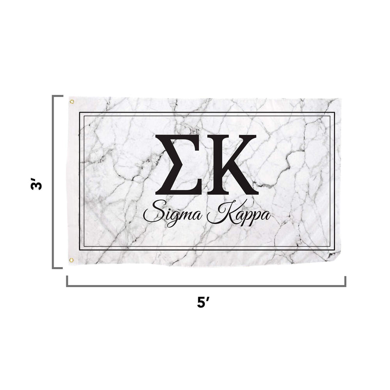 [Australia - AusPower] - Sigma Kappa Letter Sorority Flag Banner 3 feet x 5 feet Sign Decor Sig Kap (Flag - Marble Box) 