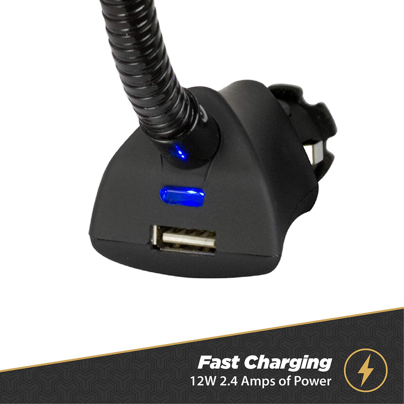[Australia - AusPower] - Scosche SUH12V-XCES0 Select Power Socket Mount with Phone Mount for Car, Flexible Neck, and USB Charging Port 