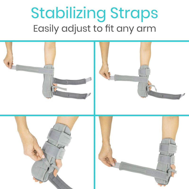 [Australia - AusPower] - Vive Resting Hand Splint (Left) - Night Immobilizer Wrist Finger Brace - Thumb Stabilizer Wrap - for Arthritis, Tendonitis, Carpal Tunnel Pain - Functional Support for Sprains Fractures (Small) Gray Left (Small) 