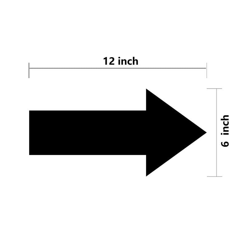 [Australia - AusPower] - Arrow Sticker Directional Decals 12x6 Inch 24 Pack Marking Sign Removable Floor Arrows Stickers Adhesive Decal for Warehouse Event (Black) Black 