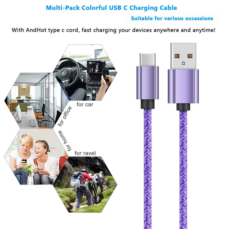 [Australia - AusPower] - C Charger Cable Fast Charging 2Pack 6ft Android Charger C Type Power Cords for Samsung Galaxy S22 S22+ S22 Ultra A03S A13 A02S S21+ S21 Ultra S20 FE Plus Note20 S10e S10 A12 A32 A21 A10E A32 A20 A51 