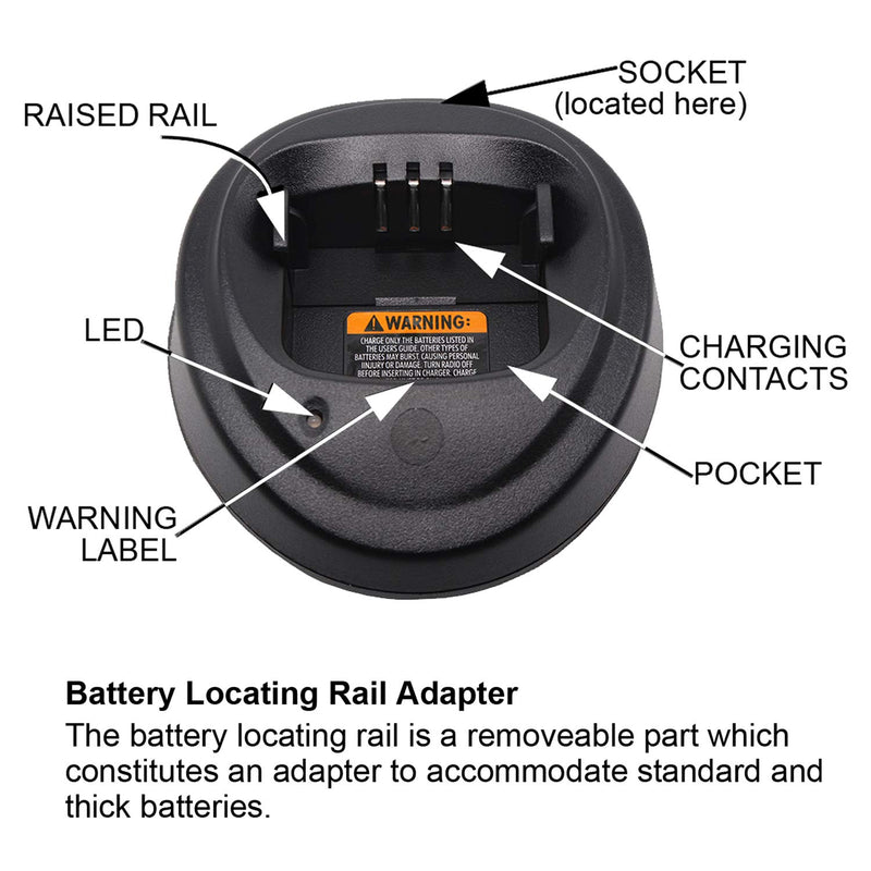 [Australia - AusPower] - WPLN4137 Single-Unit Charger Base Compatible for Motorola CP200 CP200D CP200XLS CP040 CP140 PR400 EP450 DEP450 DP1400 Radio with Belt Clip 2 Pack (Without Charging Cable) 