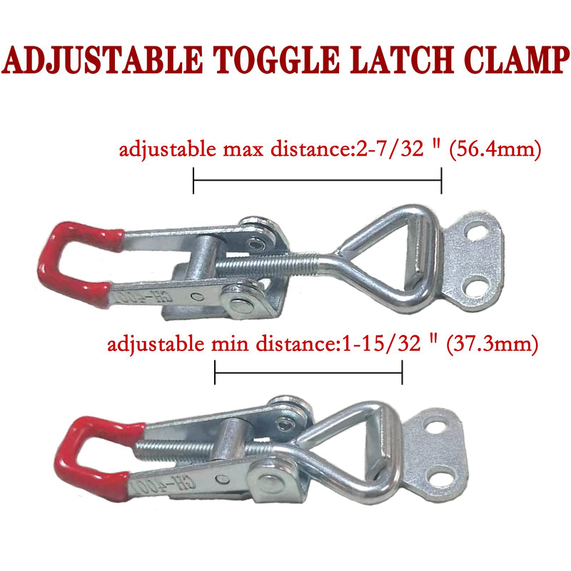 [Australia - AusPower] - Accessbuy Toggle Clamp Latch 4001 Style,150Kg 330Lbs Holding Capacity Toggle Latch Clamp,Adjustable Pull Action Latches Hardware for Smoker lid,Tool Box Case Trunk and More (4.13 inch) 4001-5Pack 