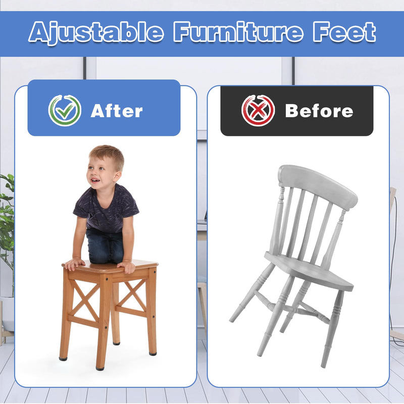 [Australia - AusPower] - DSLSQD 12 Pack Furniture Leveling Feet Adjustable Furniture Feet Table Legs Heavy Duty Leveling Feet Screw on Furniture Levelers for Table Cabinets Chairs Bar Stool Desk Dresser Wood Legs (M6) M6 