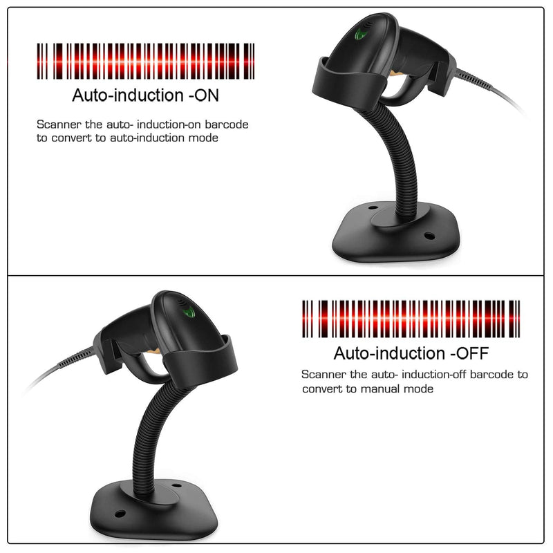[Australia - AusPower] - Esup Barcode Scanner with Stand USB Barcode Scanner Wired Handheld Laser Barcode Reader with Adjustable Stand 