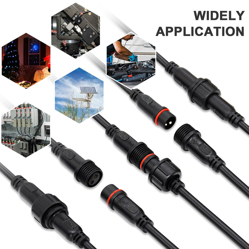 [Australia - AusPower] - CHCSHH 2 pin led Strip Connector 18AWG IP65 Male Female Connector 7.87in Extension Cable for Car,Truck,Boat,Indoor/Outdoor LED Waterproof Connectorï¼ˆ5 Pairsï¼‰. waterproof connectors 2pin 